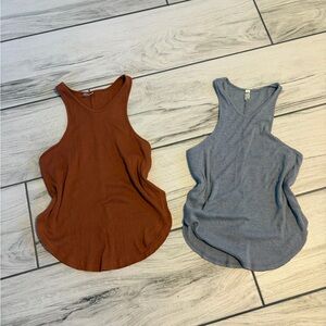 Buckle Rust and Gray Tank Tops